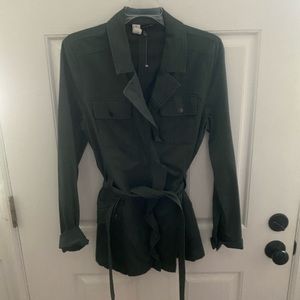 Forest green belted jacket
